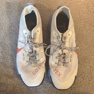 Nike White and Orange Gore-Tex Sneakers